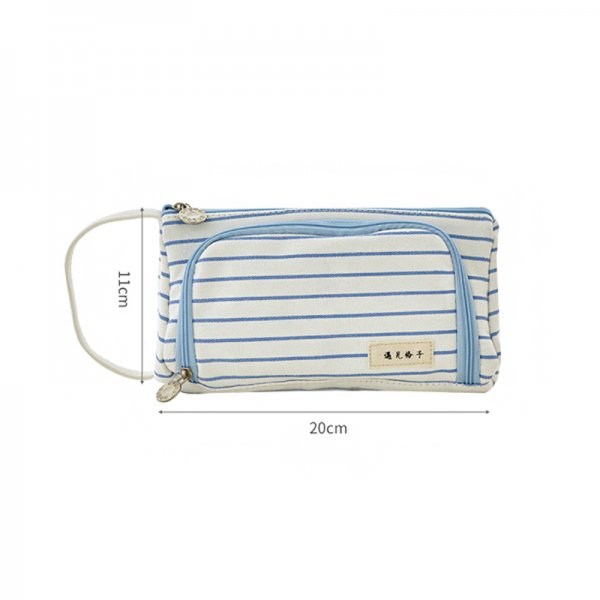 Korean Style Simple Candy Color Student Canvas Large-capacity Pencil Case